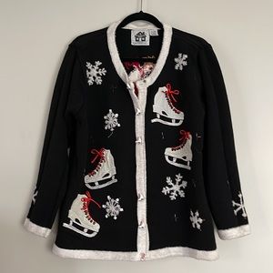 Vintage Storybook Knits Womens Skating Dream Cardigan Sweater Sz 1X